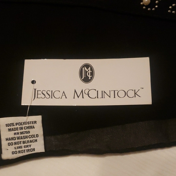 Jessica McClintock Black Scarf with Sparkling Details - Picture 3 of 4